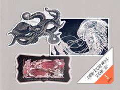 monochrome water ステッカー3枚セット