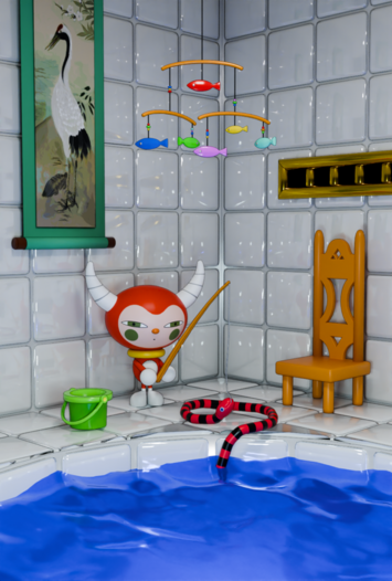 ポストカード 池の部屋