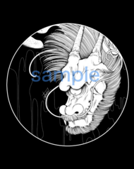 単眼龍長絵ステッカー