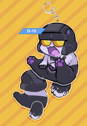 揺れるしっぽアクリルチャームD-16