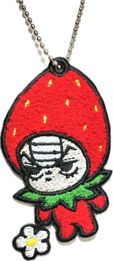 サガラ刺繍ワッペンキーホルダー　いちごboy