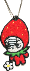 サガラ刺繍ワッペンキーホルダー　いちごboy