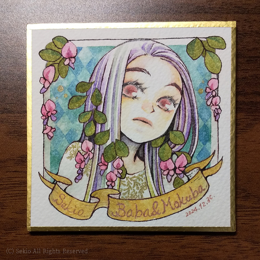 ミニ色紙：萩