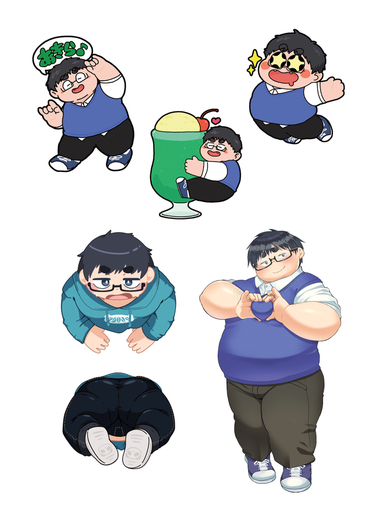 笹山明(ヒト)ハーフカットステッカー