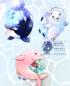 海獣クリアステッカーセット（シャチ・シロイルカ・アマゾンカワイルカ）