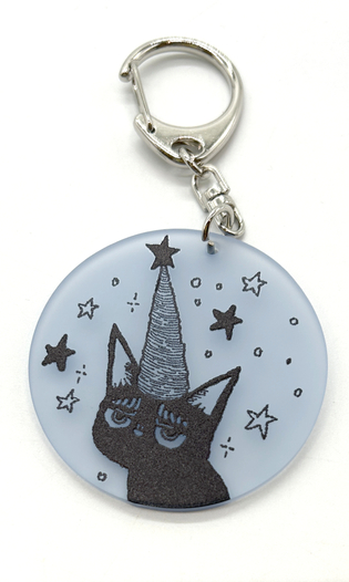 ツノ猫アクリルキーホルダー