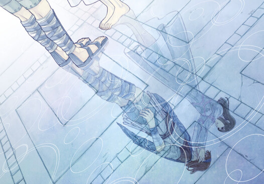 彼方に雨の降る如く