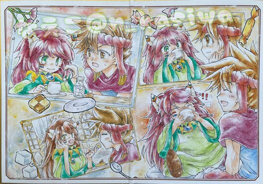 ランディ＆ポポイ２つ折り色紙２